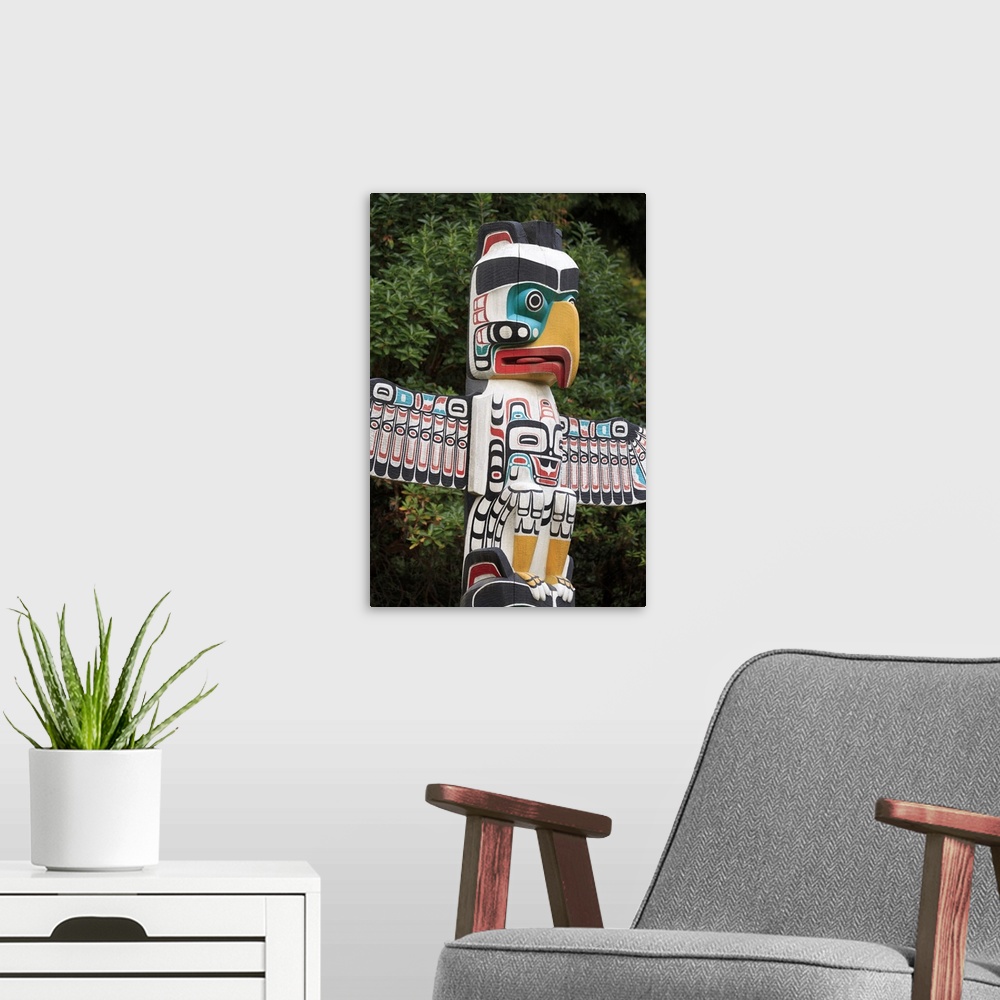 A modern room featuring Totem Pole, Stanley Park, Vancouver, British Columbia, Canada, North America