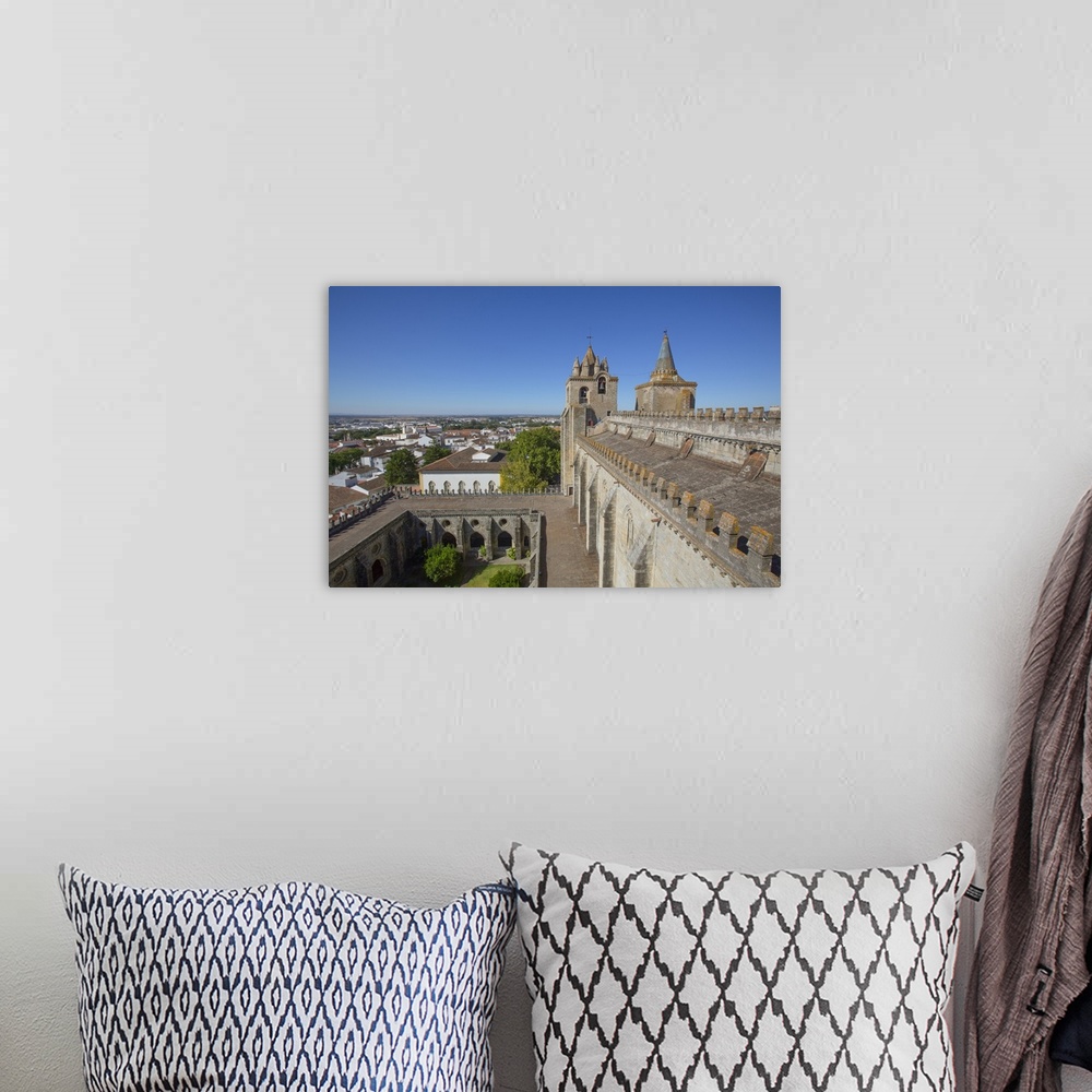 A bohemian room featuring Towers, view from the roof, Evora Cathedral, Evora, UNESCO World Heritage Site, Portugal, Europe