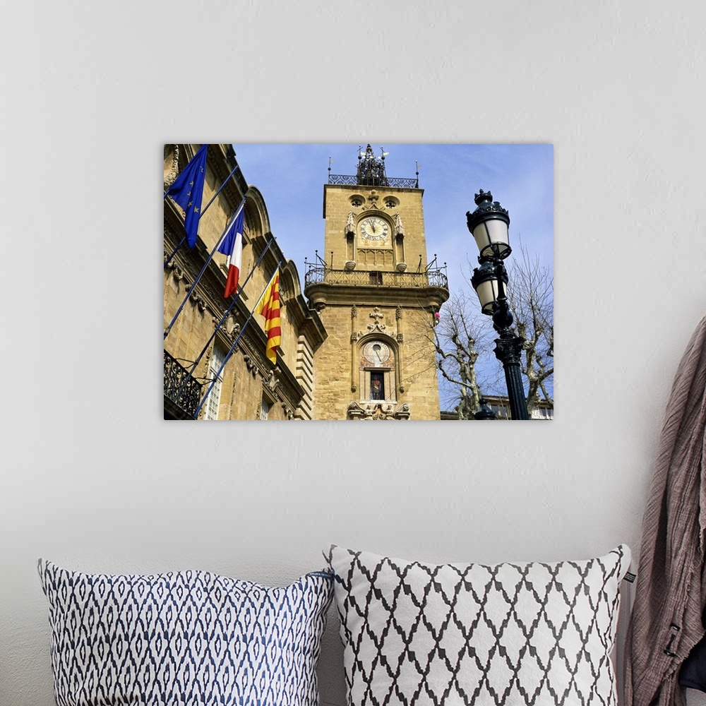 A bohemian room featuring Town Hall and clock tower, Aix en Provence, Provence, France, Europe