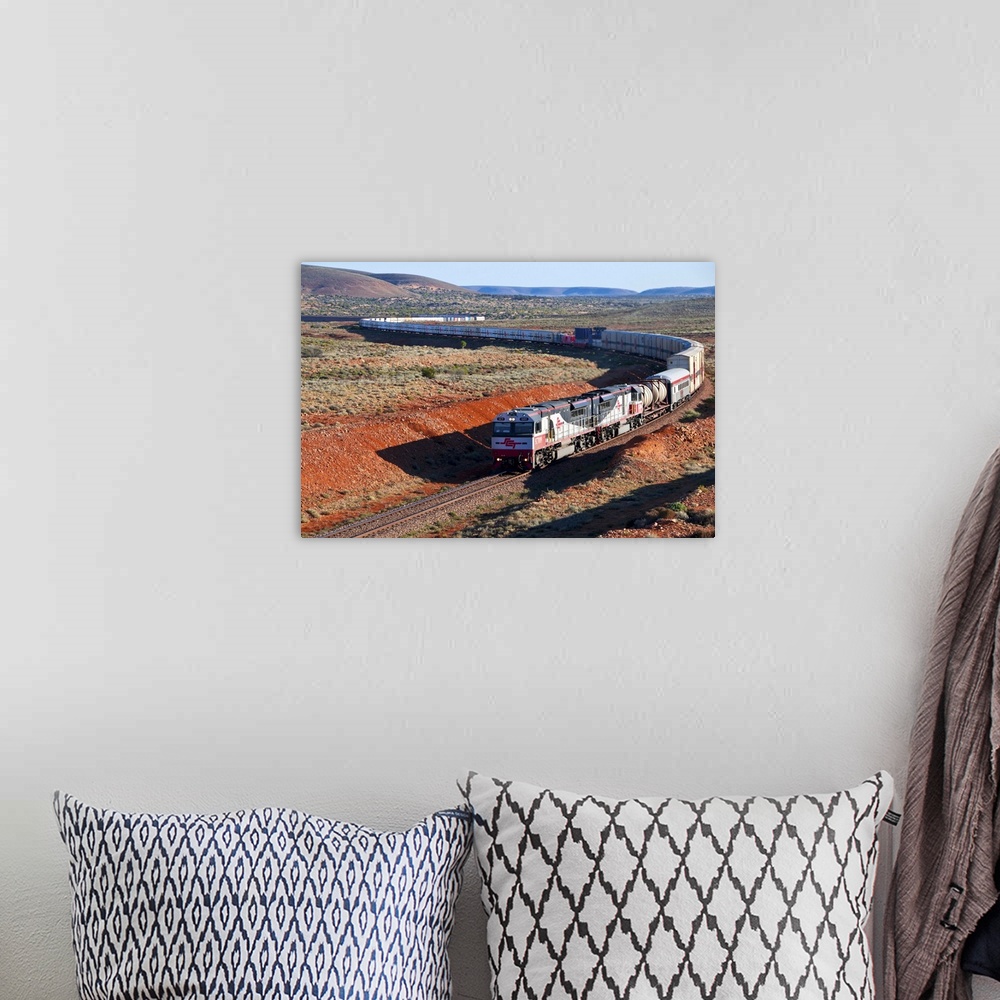 A bohemian room featuring Train travelling through the Outback of South Australia, Australia