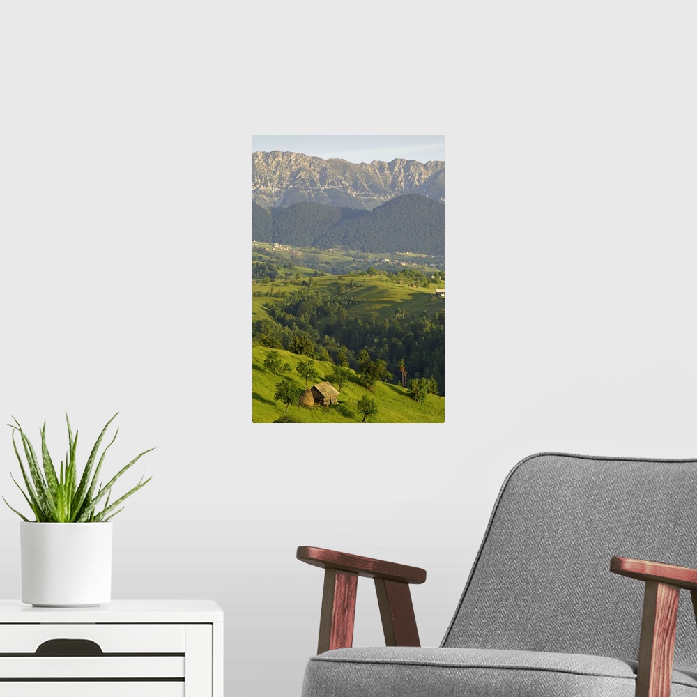 A modern room featuring Transylvanian Alps, near Fundata, Transylvania, Romania, Europe