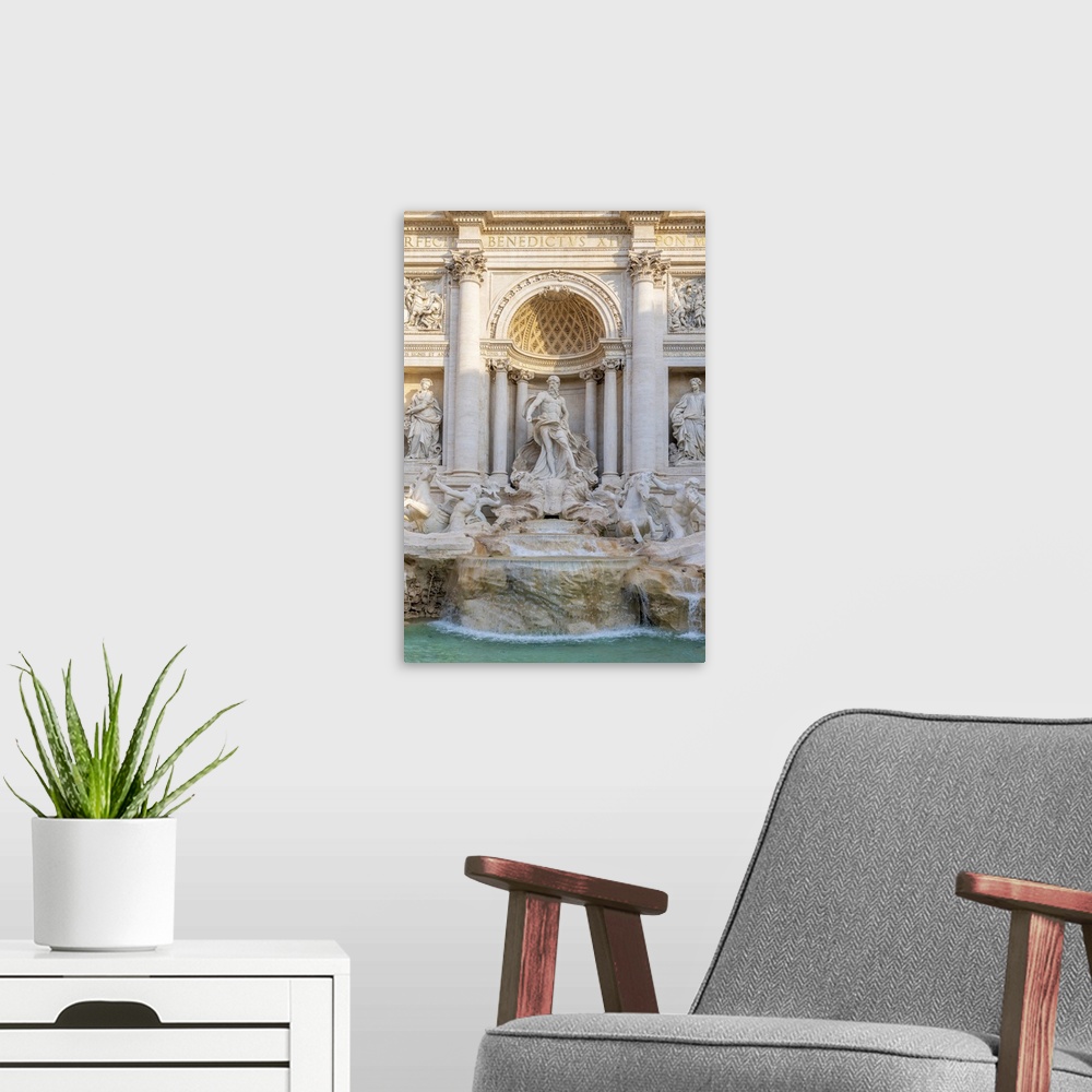 A modern room featuring Trevi Fountain, Oceanus statue, Rome, Lazio, Italy, Europe