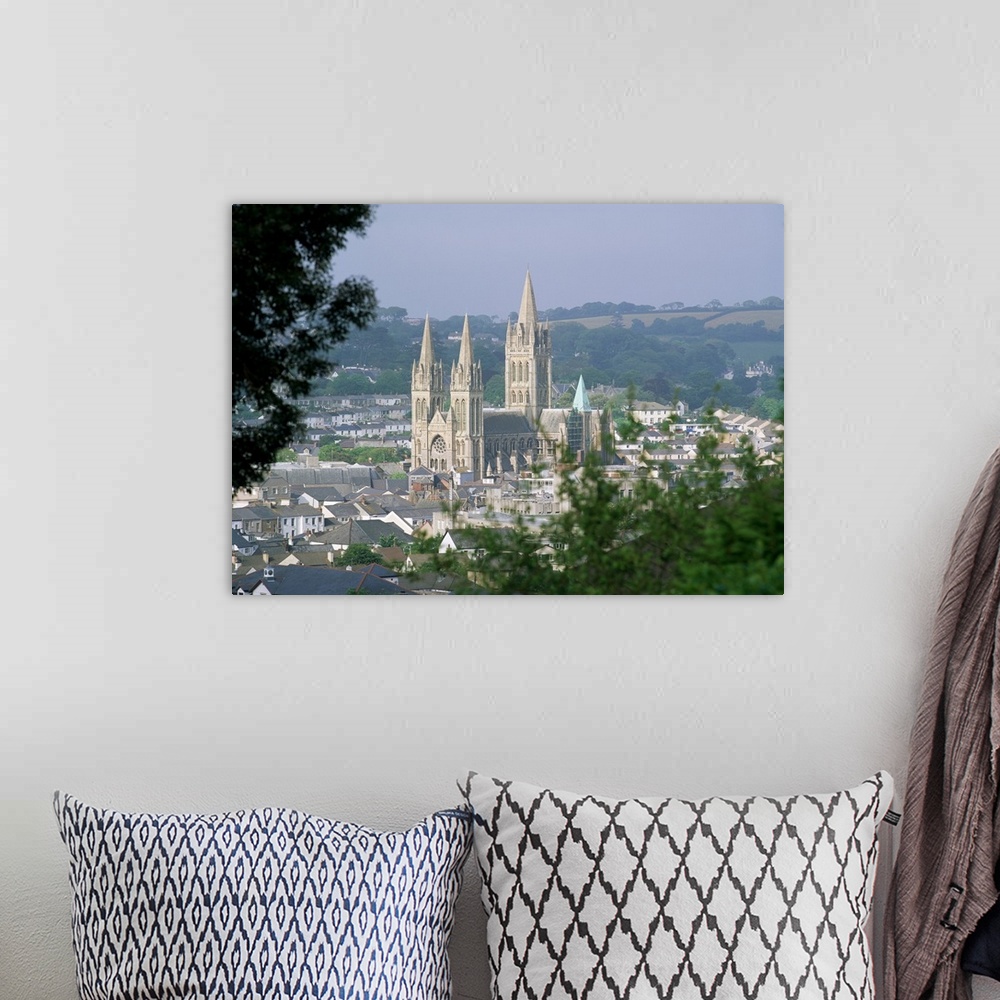 A bohemian room featuring Truro Cathedral and city, Cornwall, England, United Kingdom, Europe