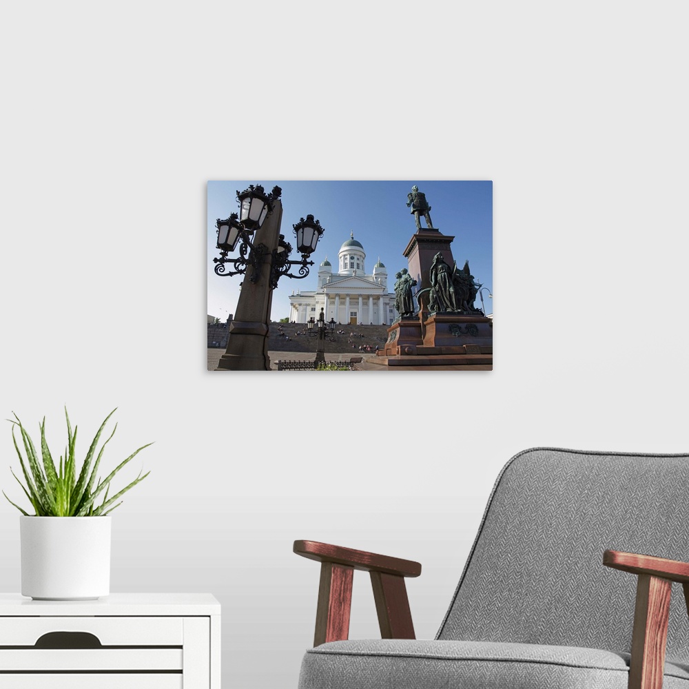 A modern room featuring Tsar Alexander II Memorial and Lutheran Cathedral, Senate Square, Helsinki, Finland