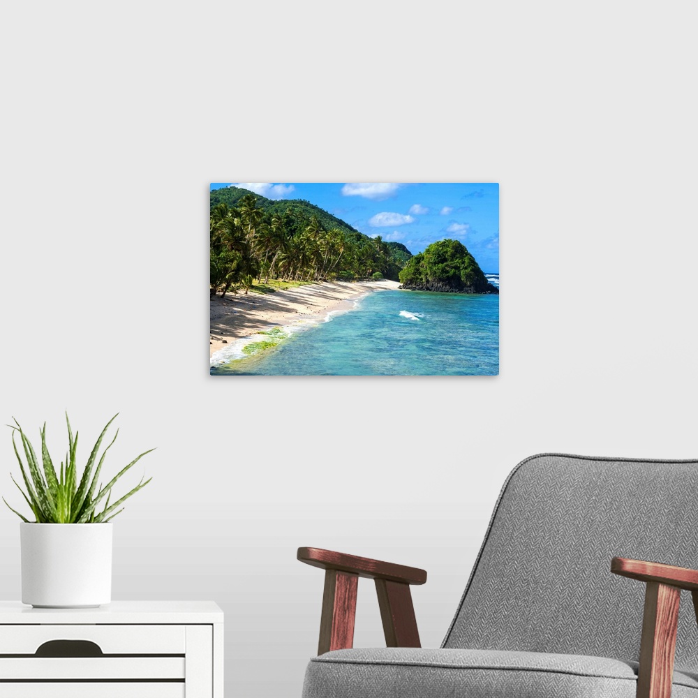 A modern room featuring Two Dollar Beach on Tutuila Island, American Samoa, South Pacific, Pacific