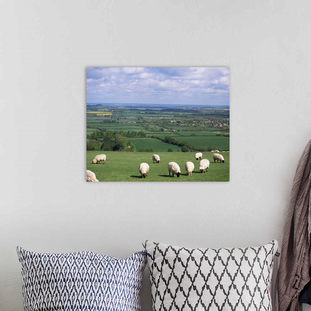 A bohemian room featuring Uffington and the Vale of the White Horse, south Oxfordshire, England