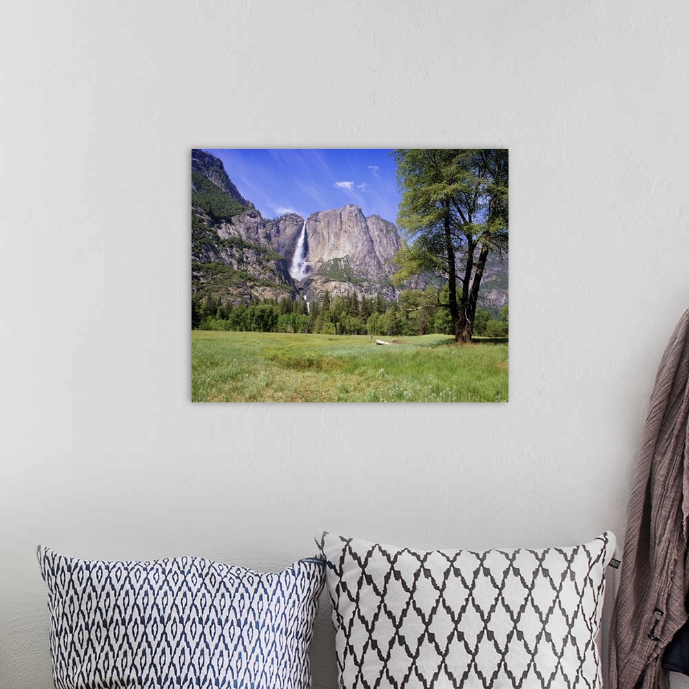 A bohemian room featuring Upper Yosemite Falls, Yosemite National Park, California