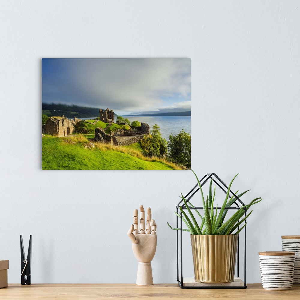 A bohemian room featuring Urquhart Castle and Loch Ness, Highlands, Scotland, United Kingdom, Europe