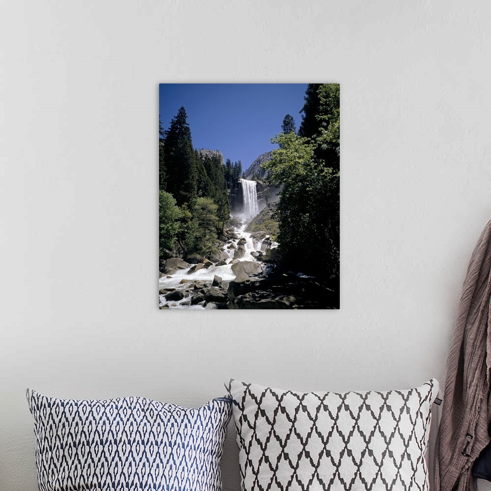 A bohemian room featuring Vernal Falls, 318ft., Yosemite National Park, California, USA