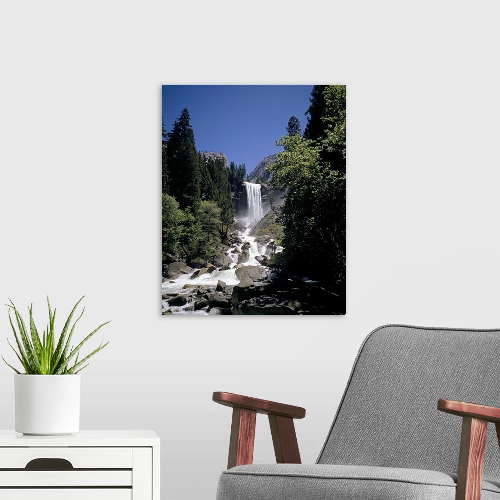 A modern room featuring Vernal Falls, 318ft., Yosemite National Park, California, USA