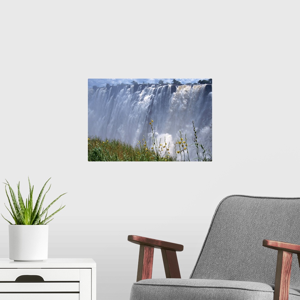A modern room featuring Victoria Falls (Mosi-oa-Tunya), Zambia, Africa
