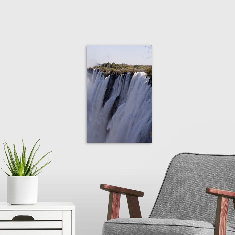A modern room featuring Victoria Falls, Zambesi River, Zambia, Africa