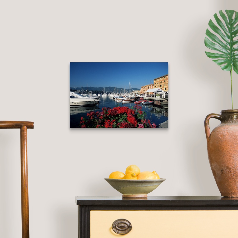 A traditional room featuring View across the harbour, Santa Margherita Ligure, Portofino Peninsula, Liguria, Italy
