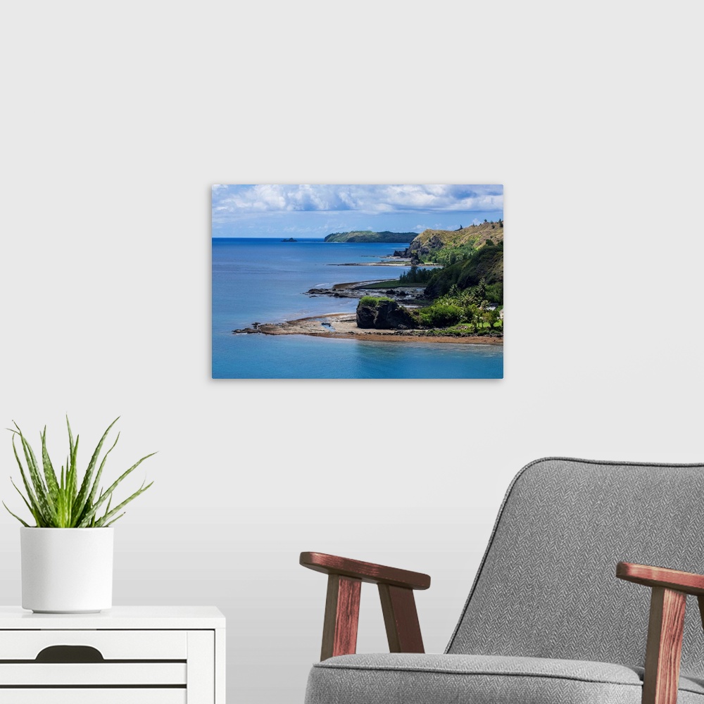 A modern room featuring View from Fort Soledad over Utamac Bay in Guam, US Territory