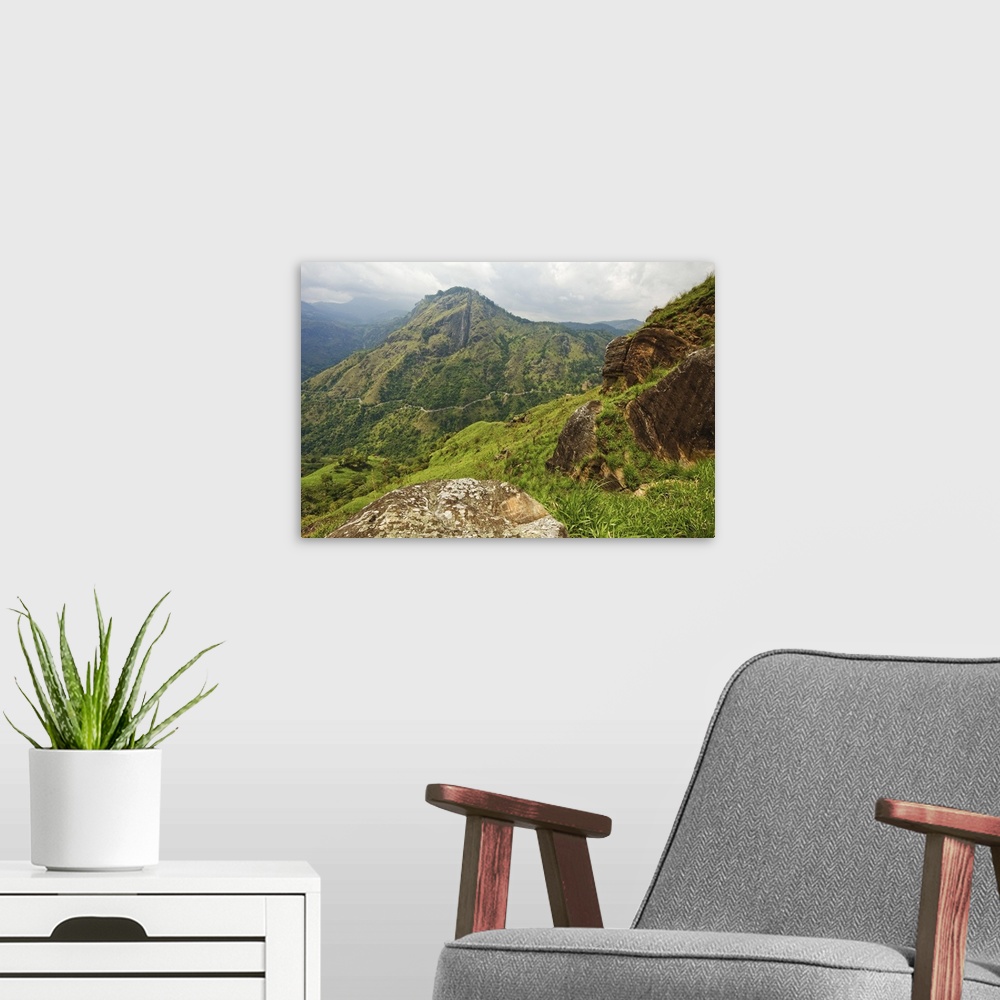 A modern room featuring View from Little Adam's Peak across Ella Gap, Ella, Sri Lanka