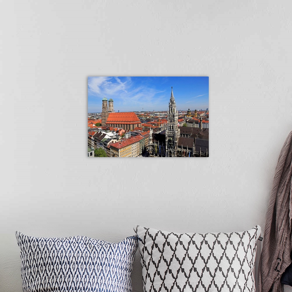 A bohemian room featuring View from St. Peter's Church down to Marienplatz Square, City Hall and Church of Our Lady, Munich...