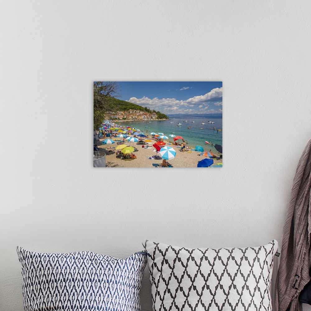 A bohemian room featuring View of beach and the town in the background in Moscenicka Draga, Kvarner Bay, Eastern Istria, Cr...