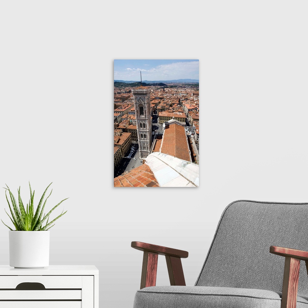 A modern room featuring View of Campanile from Duomo, Florence, Tuscany, Italy