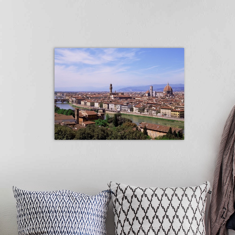 A bohemian room featuring View of city from Piazzale Michelangelo, Florence, Tuscany, Italy