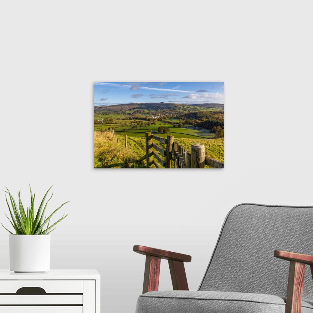A modern room featuring View of Hope in the Hope Valley, Derbyshire, Peak District National Park, England, United Kingdom...