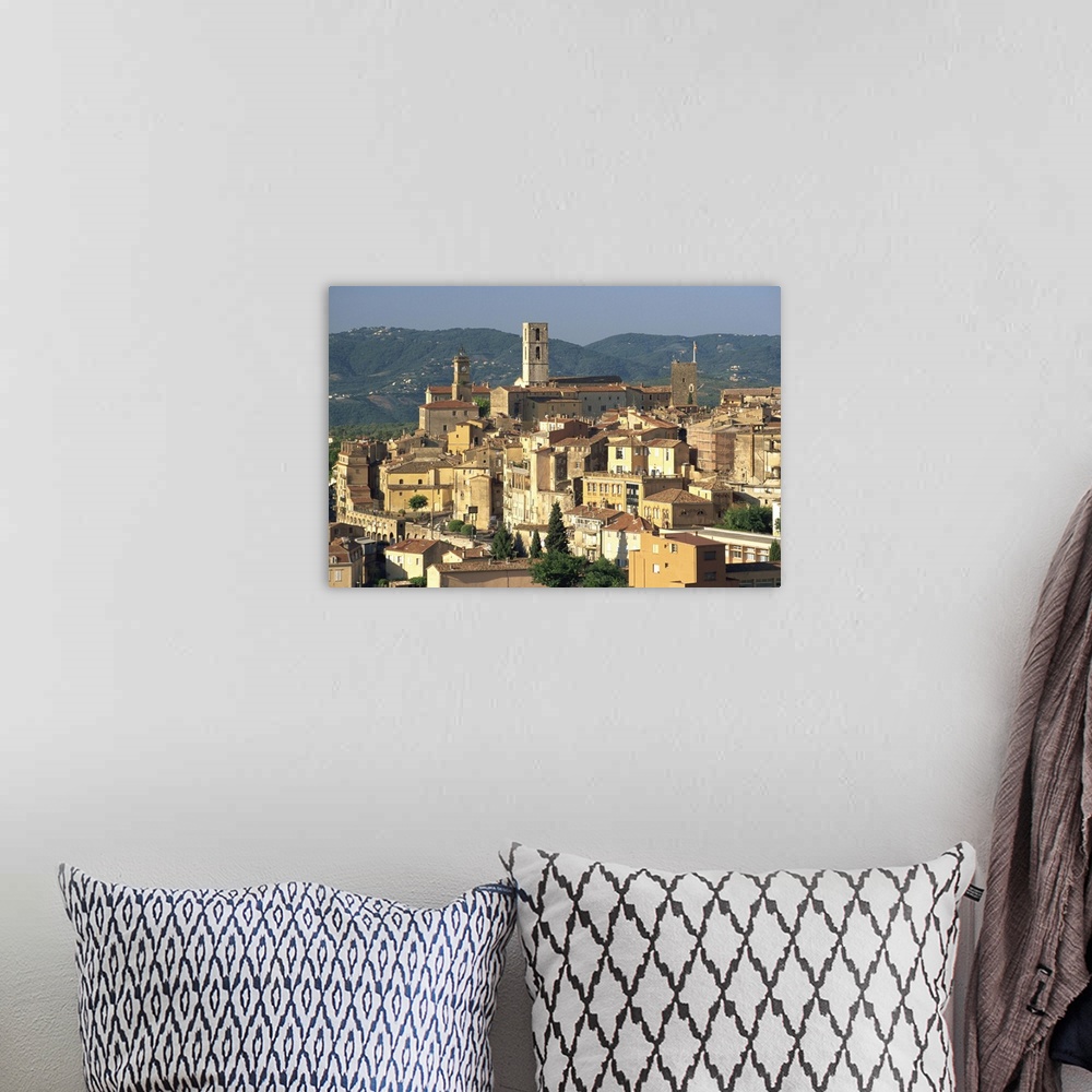 A bohemian room featuring View of Old Town, Grasse, French perfume capital, Provence, France