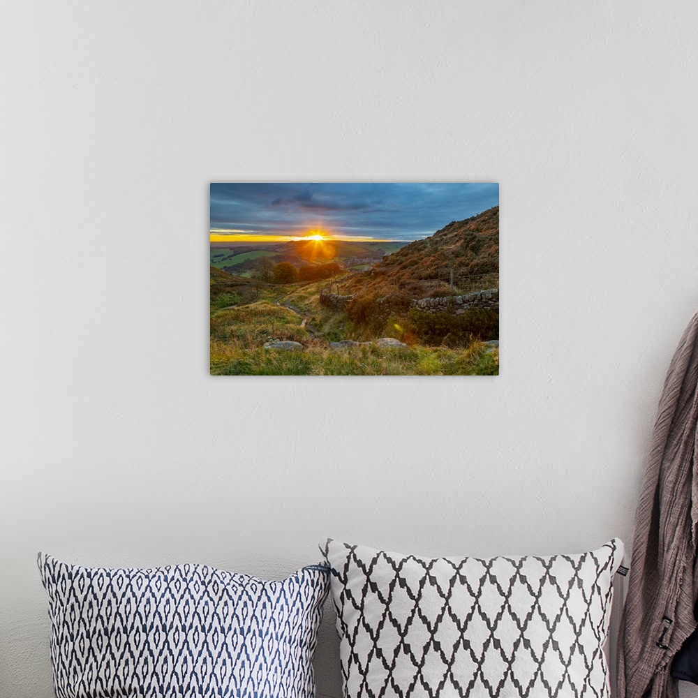 A bohemian room featuring View of sunset from Baslow Edge, Derbyshire Peak District, Derbyshire, England, United Kingdom, E...