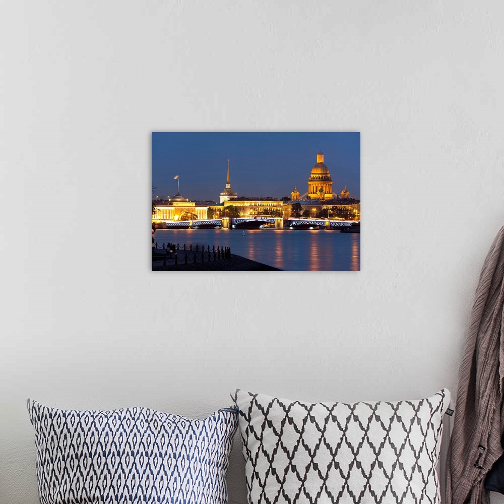 A bohemian room featuring View of the Historic Heart along the Neva River, St. Petersburg, Russia