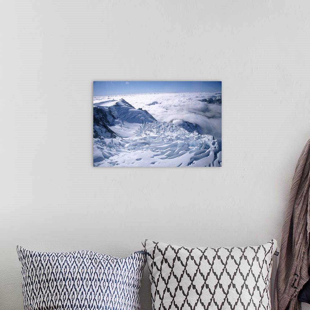 A bohemian room featuring View of the top of Fox Glacier, Westland, west coast, South Island, New Zealand, Pacific