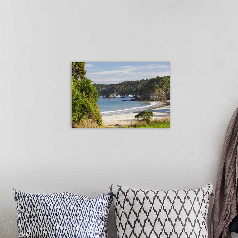 A bohemian room featuring View over Butterfield Beach, Halfmoon Bay, Oban, Stewart Island, Southland, South Island, New Zea...