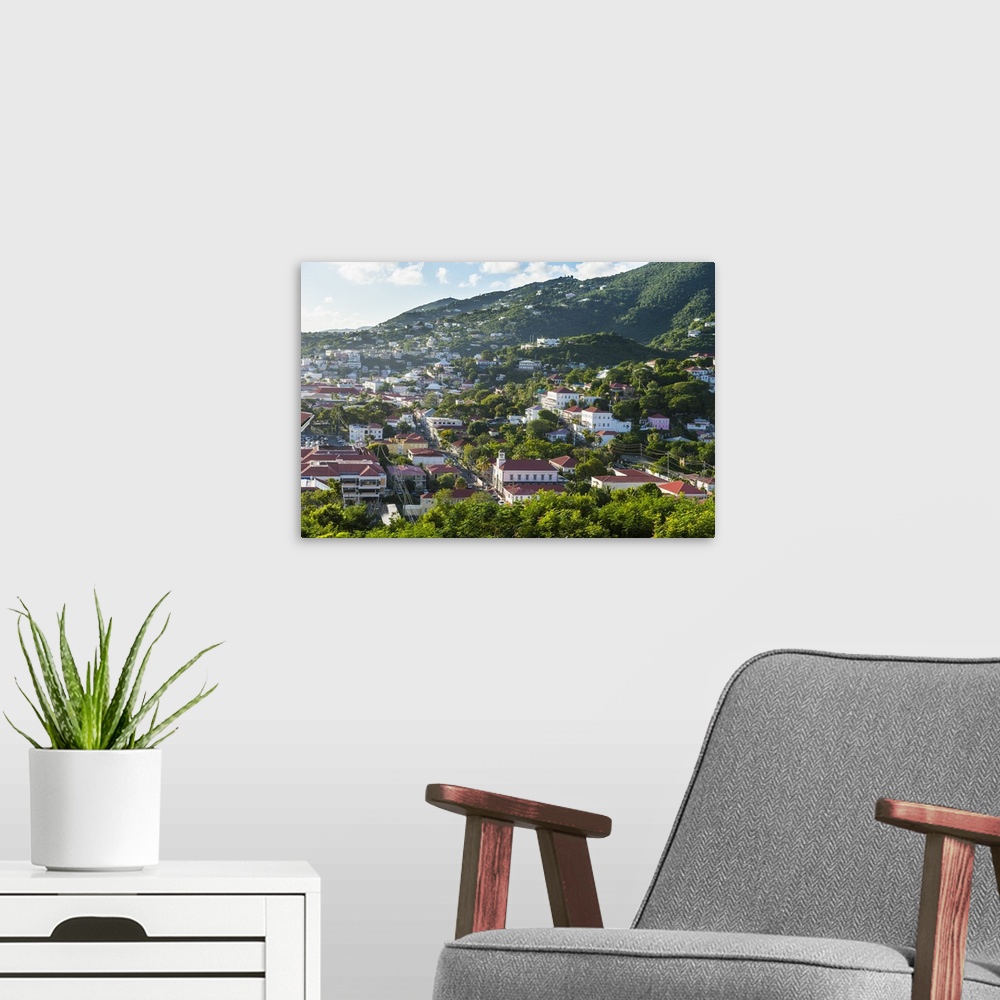 A modern room featuring View over Charlotte Amalie, capital of St. Thomas, US Virgin Islands, West Indies, Caribbean