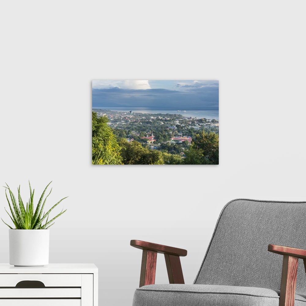 A modern room featuring View over Dili, capital of East Timor, Southeast Asia