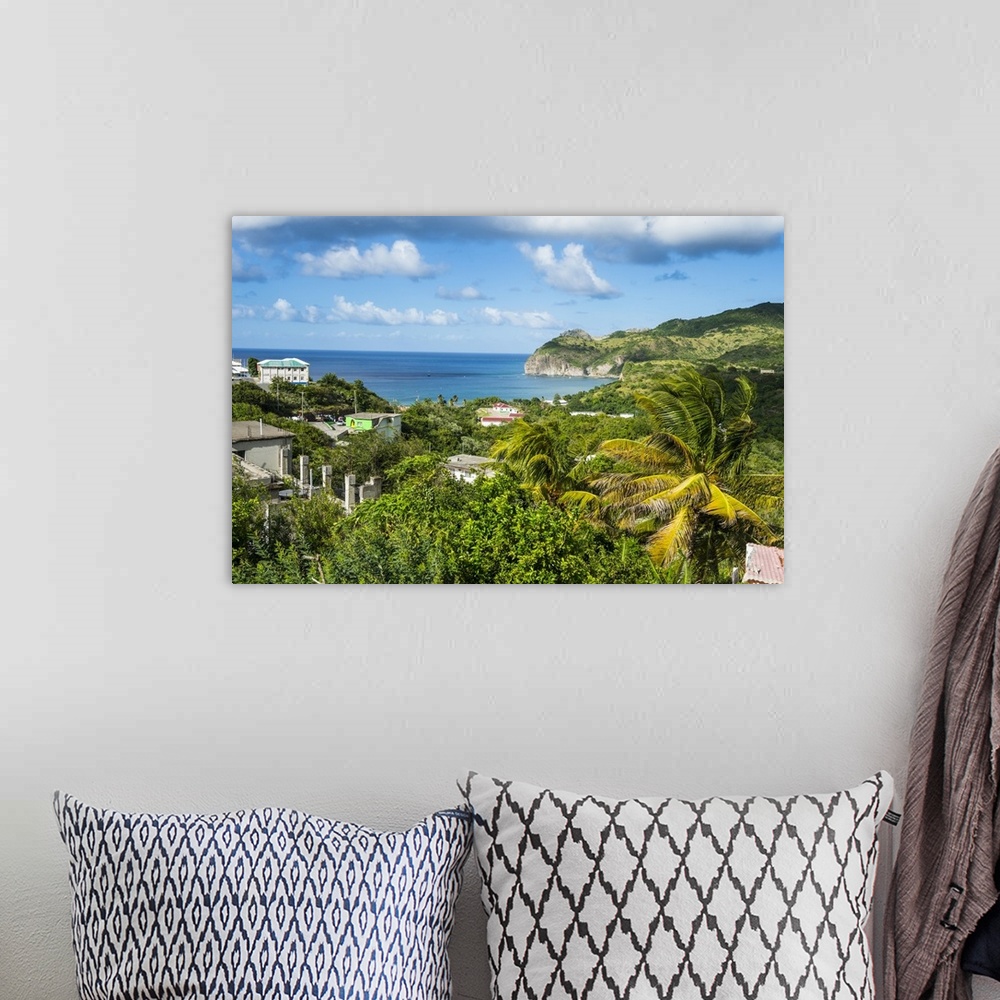 A bohemian room featuring View over Little Bay, Montserrat, British Overseas Territory, West Indies, Caribbean