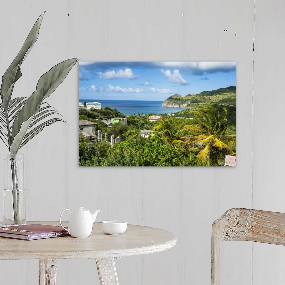 A farmhouse room featuring View over Little Bay, Montserrat, British Overseas Territory, West Indies, Caribbean