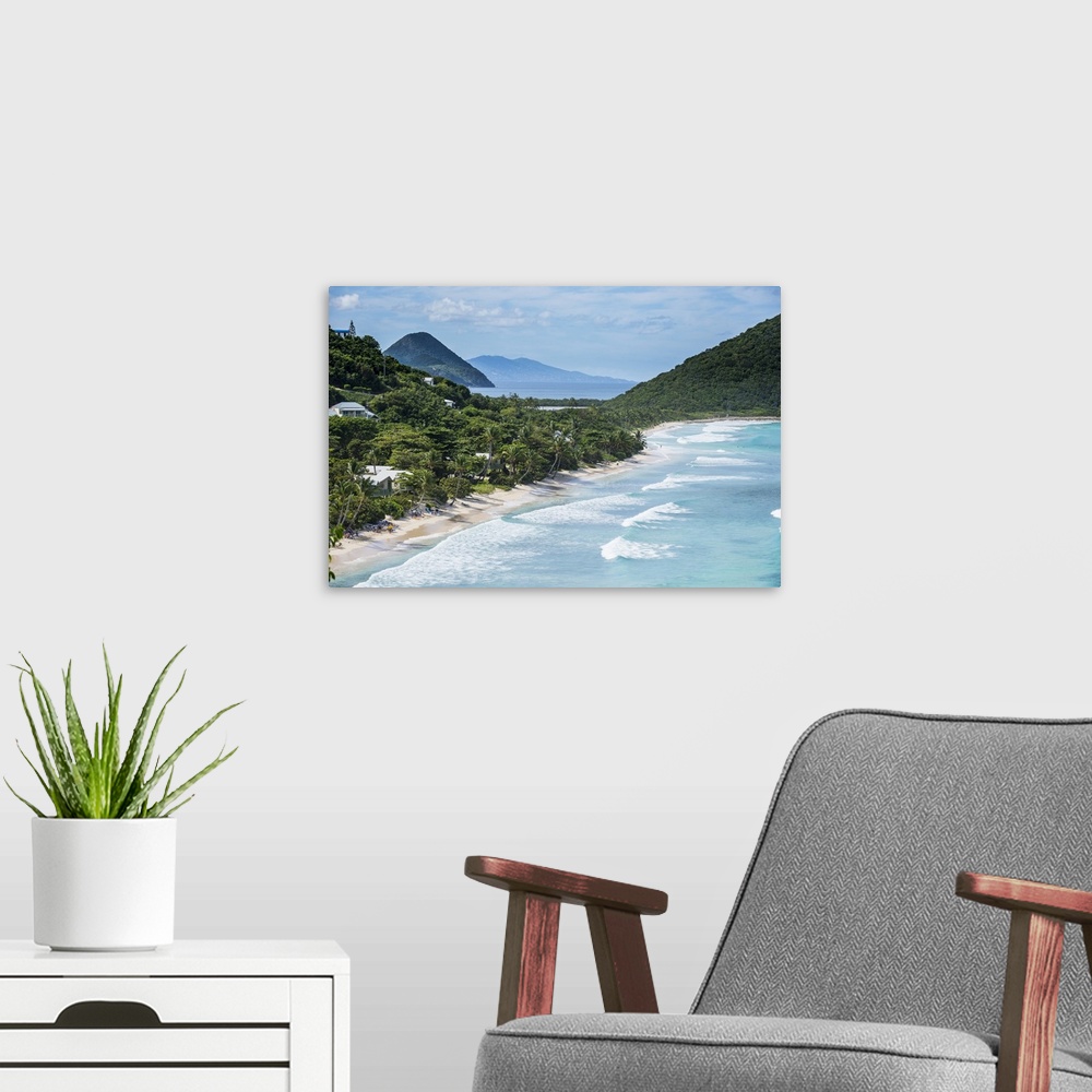 A modern room featuring View over Long Beach, Tortola, British Virgin Islands, West Indies, Caribbean