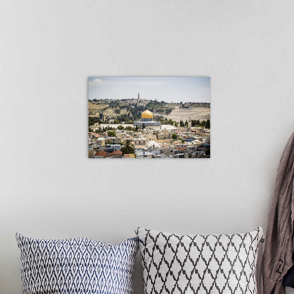 A bohemian room featuring View over the Old City with the Dome of the Rock, UNESCO World Heritage Site, Jerusalem, Israel, ...