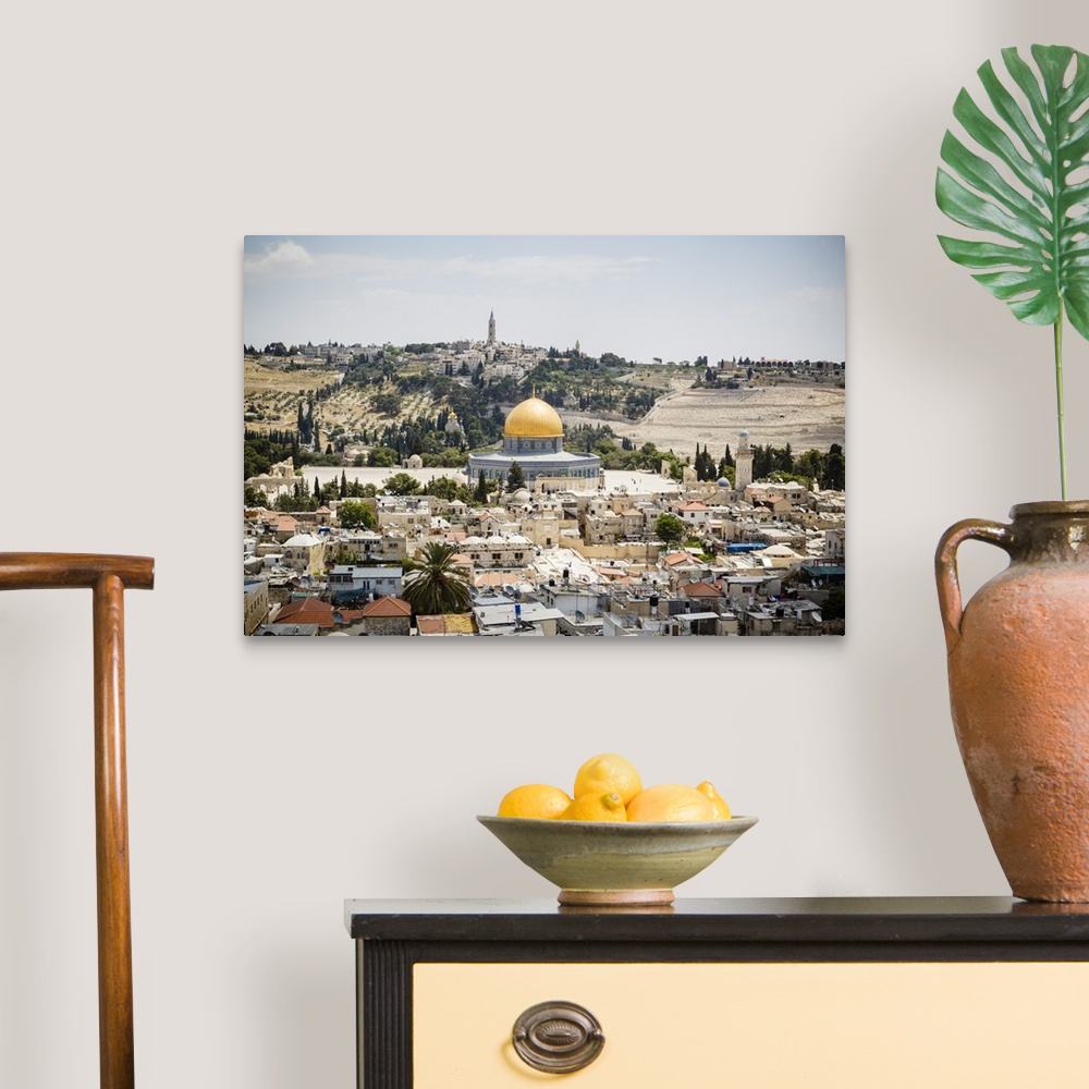 A traditional room featuring View over the Old City with the Dome of the Rock, UNESCO World Heritage Site, Jerusalem, Israel, ...