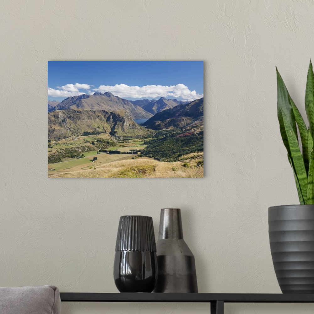 A modern room featuring View towards Lake Wakatipu from the Coronet Peak road, Queenstown, Queenstown-Lakes district, Ota...