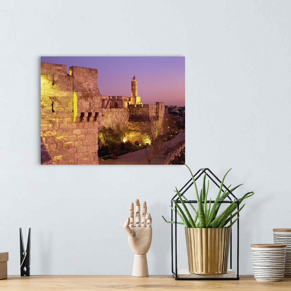 A bohemian room featuring Walls and the Citadel of David in the Old City of Jerusalem, Israel, Middle East