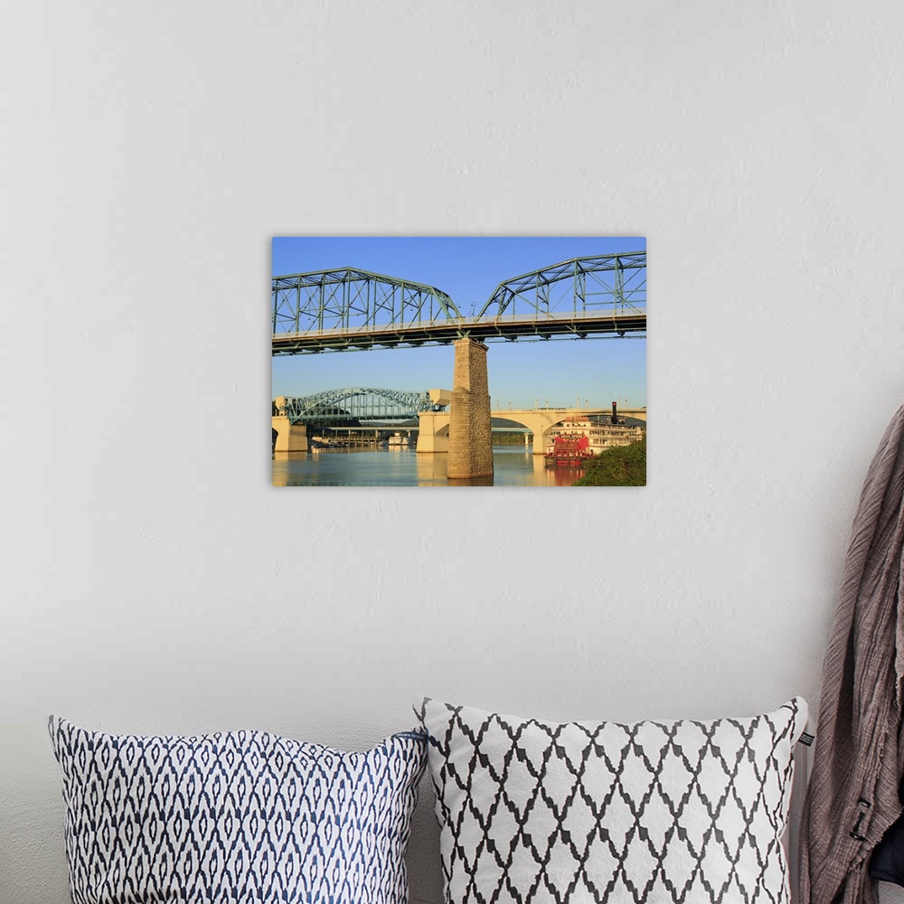 A bohemian room featuring Walnut Street Bridge and Tennessee River, Chattanooga, Tennessee