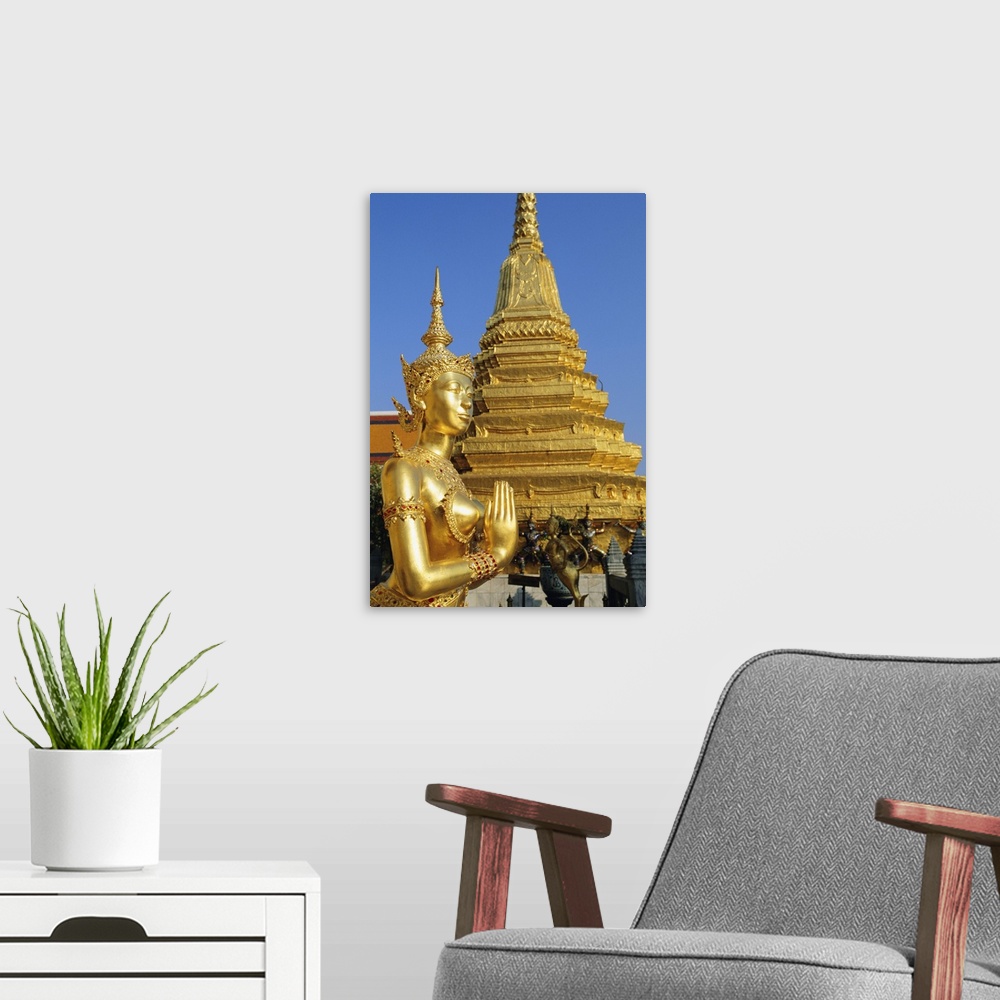 A modern room featuring Wat Phra Kaeo, Grand Palace, Bangkok, Thailand