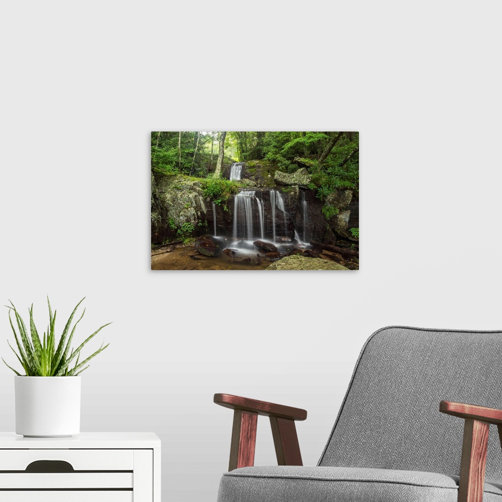 A modern room featuring Waterfall, Blue Ridge Mountains, North Carolina, United States of America, North America