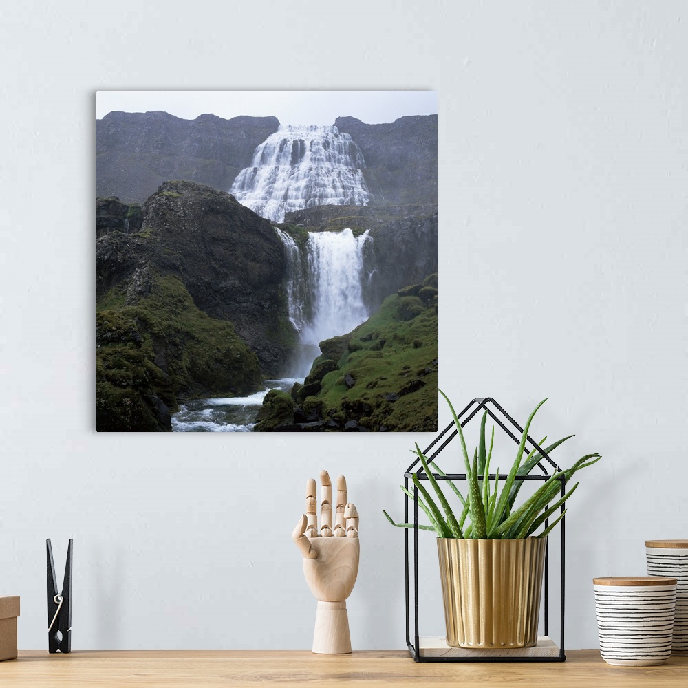 A bohemian room featuring Waterfall, Dynjandi, western area, Iceland, Polar Regions