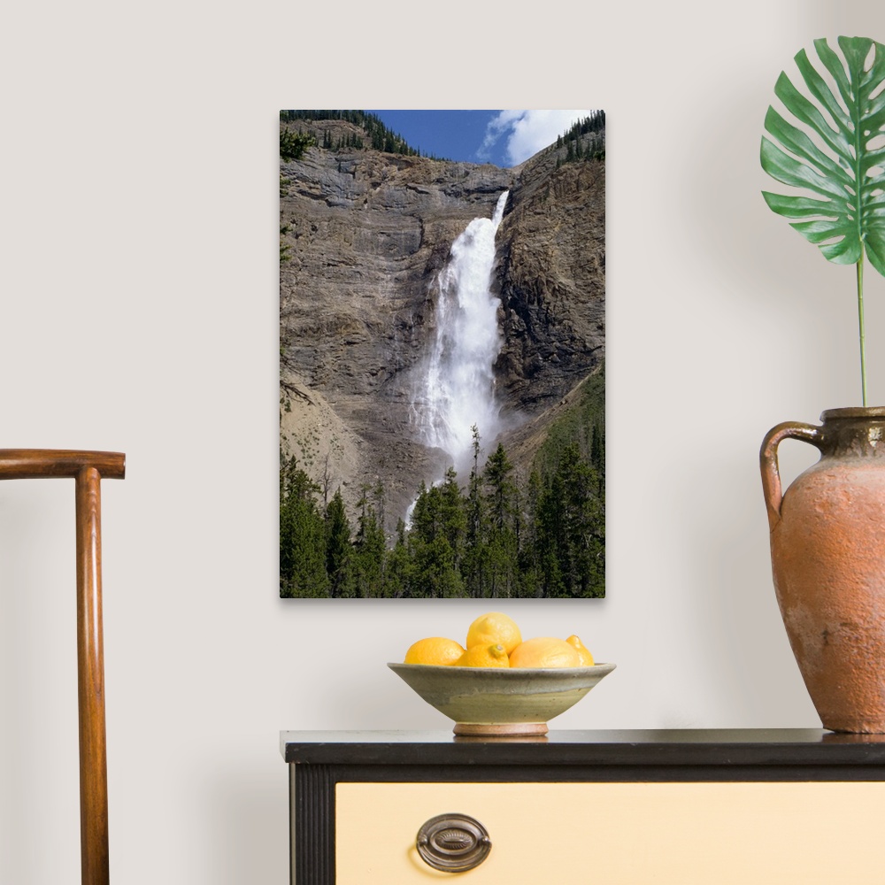 A traditional room featuring Waterfall in the Rocky Mountains, British Columbia, Canada, North America