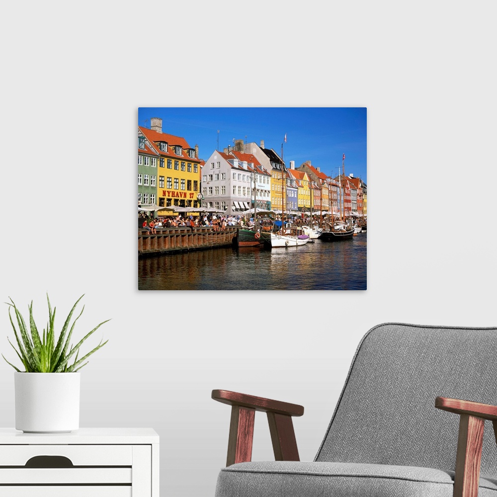 A modern room featuring Waterfront district, Nyhavn, Copenhagen, Denmark, Scandinavia