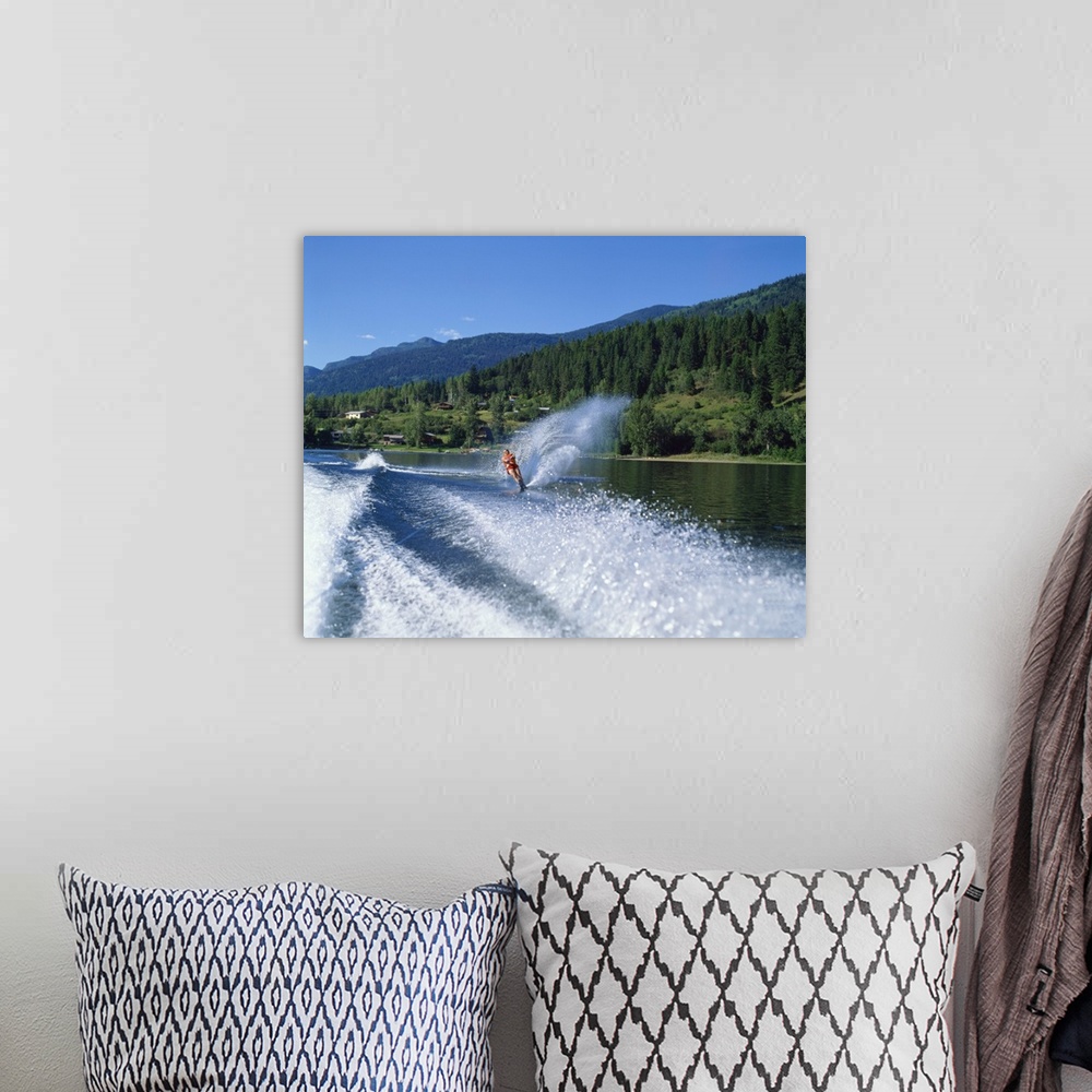 A bohemian room featuring Waterskiing on Adams Lake, British Columbia, Canada