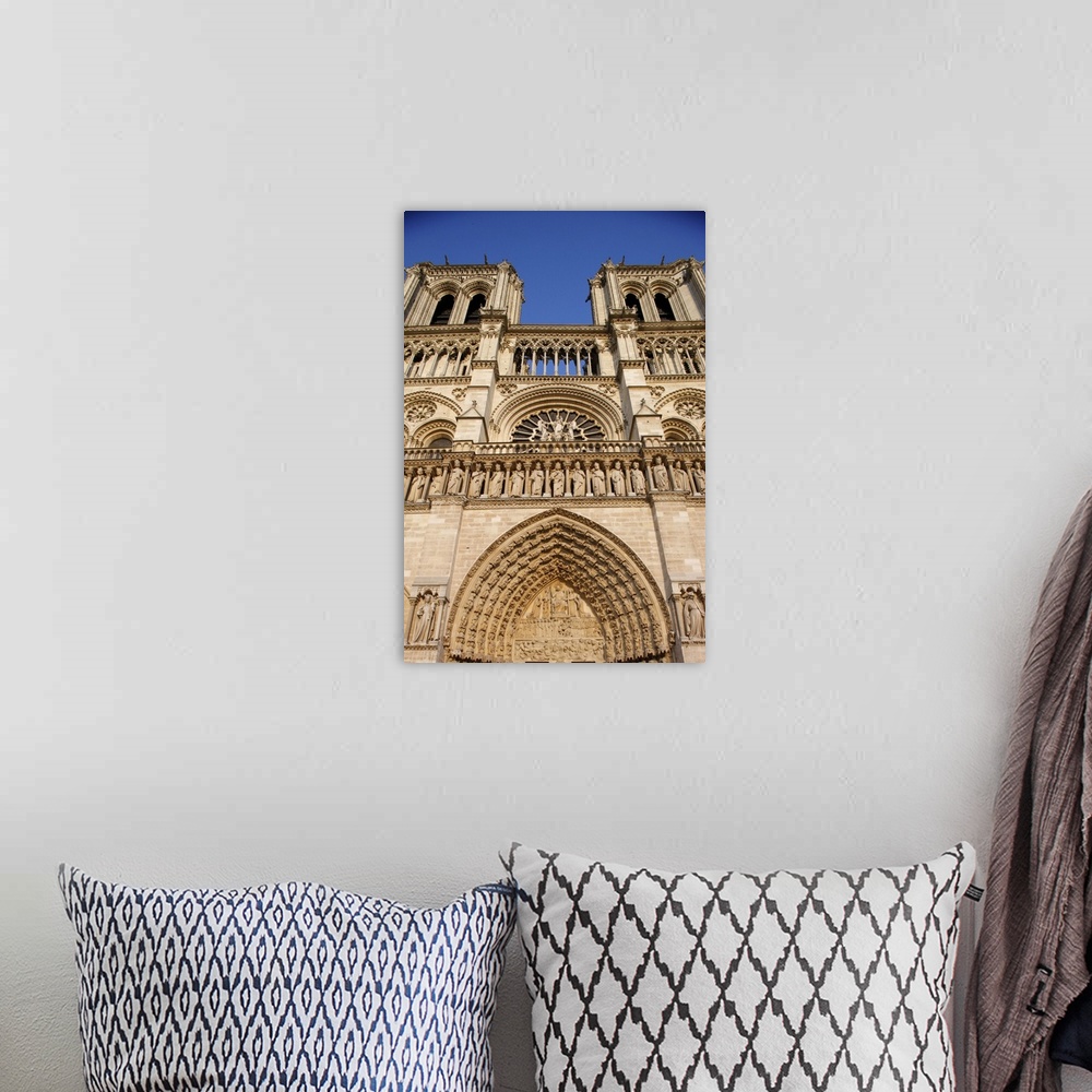 A bohemian room featuring West front, Notre Dame Cathedral, UNESCO World Heritage Site, Paris, France, Europe.