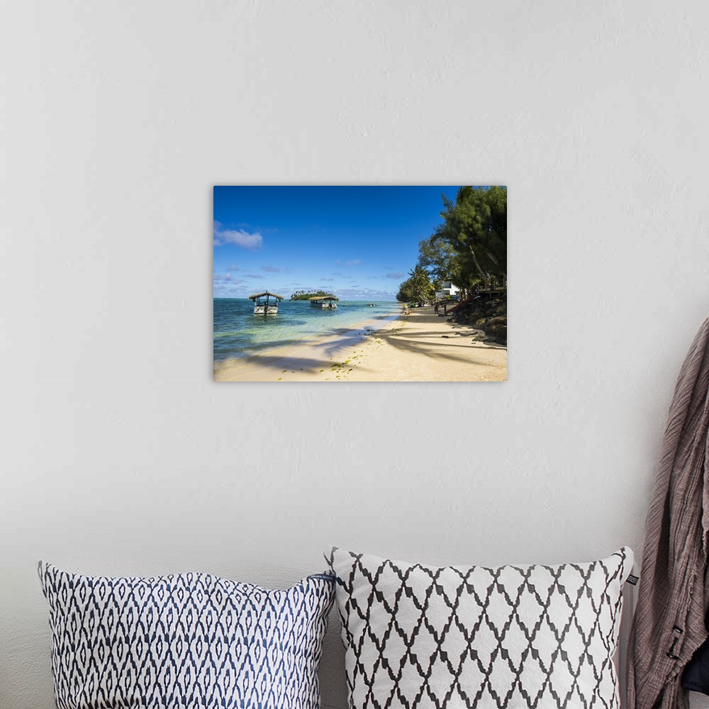 A bohemian room featuring White sand beach and turquoise waters, Muri beach, Rarotonga and the Cook Islands