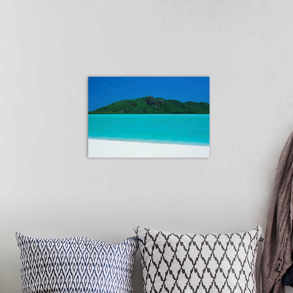 A bohemian room featuring Whitehaven Beach, one of the finest in the country, on the east coast of Whitsunday Island, Whits...