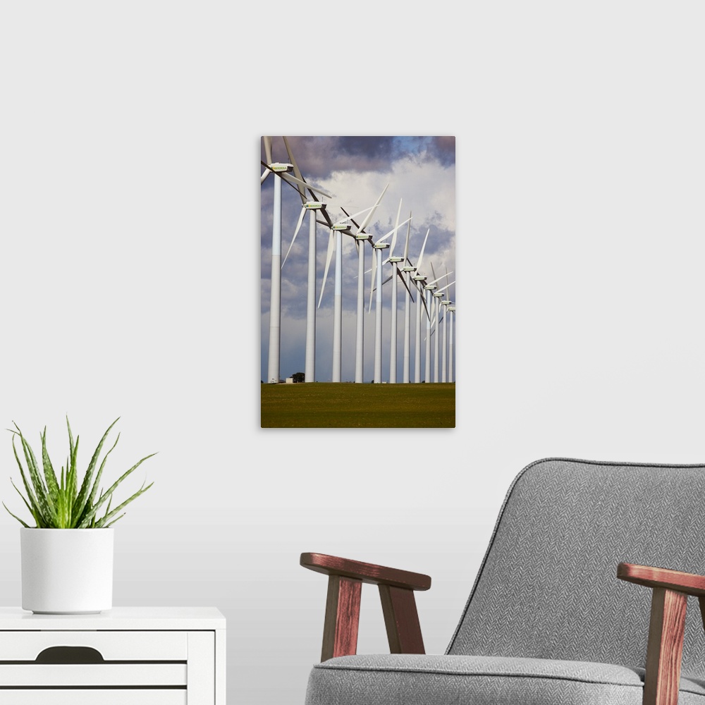 A modern room featuring Wind turbines, Albacete, Castilla-La Mancha, Spain, Europe