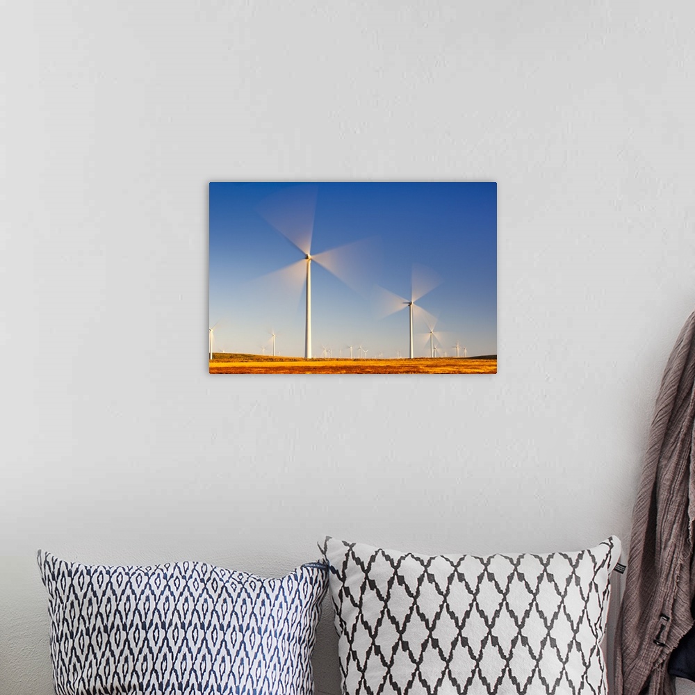 A bohemian room featuring Wind turbines, Whitelee Wind Farm, East Renfrewshire, Scotland, United Kingdom, Europe